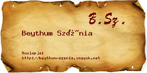 Beythum Szénia névjegykártya